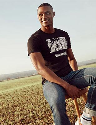 Tee-shirt noires imprimé à l'éffigie DBZ