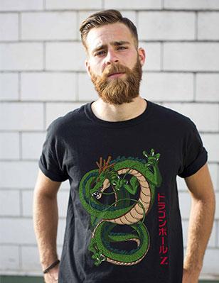 Tee-shirt noires imprimé à l'éffigie DBZ