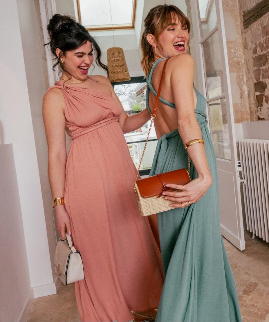 Robe - Corail et verte