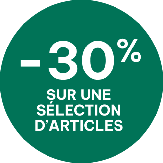 -30% sur une sélection d'articles