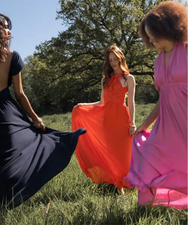 Robe - Marine, rose et orange