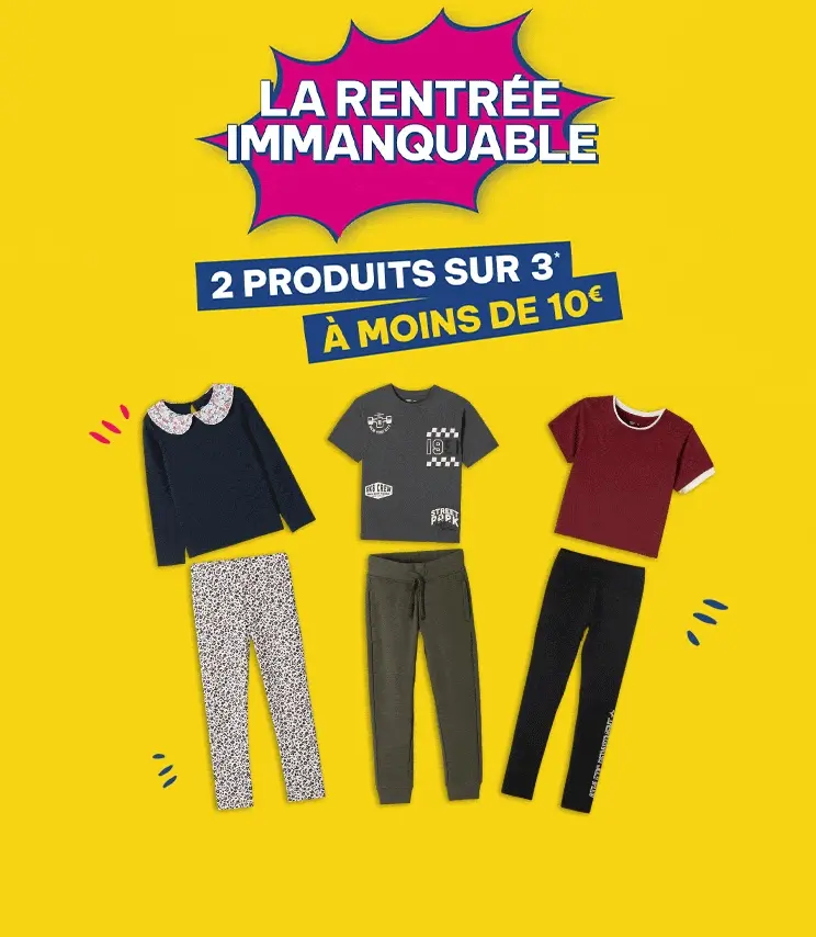 2 produits sur 3 à moins de 10€*