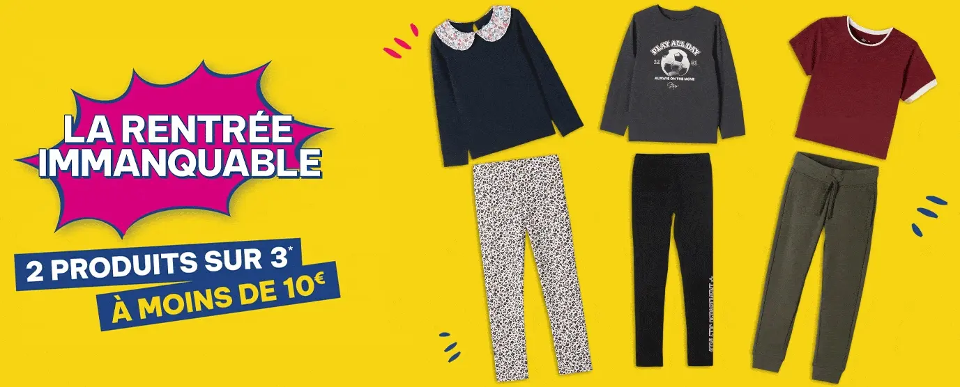 2 produits sur 3 à moins de 10€*