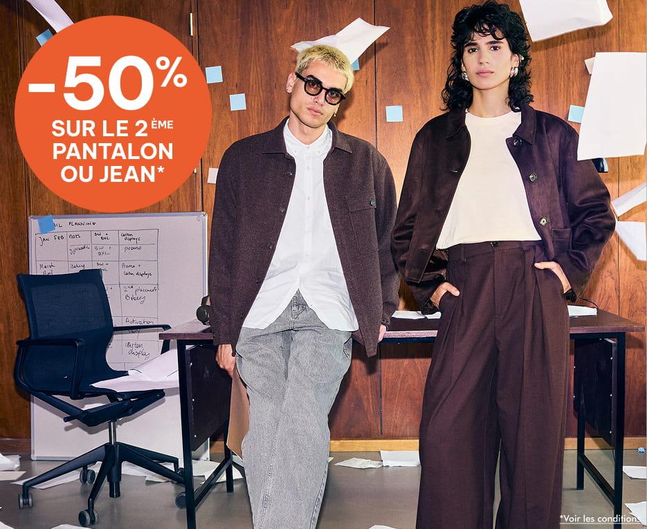 Bonne affaire - -50% sur le 2eme pantalon ou jean