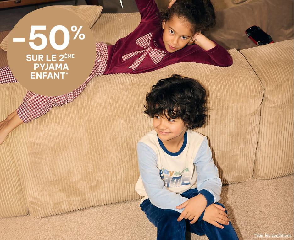 Bonne affaire - -50% sur le 2eme pyjama enfant