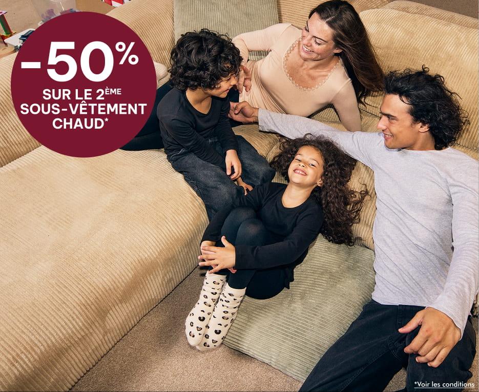 Bonne affaire - -50% sur le 2eme sous-vetement chaud
