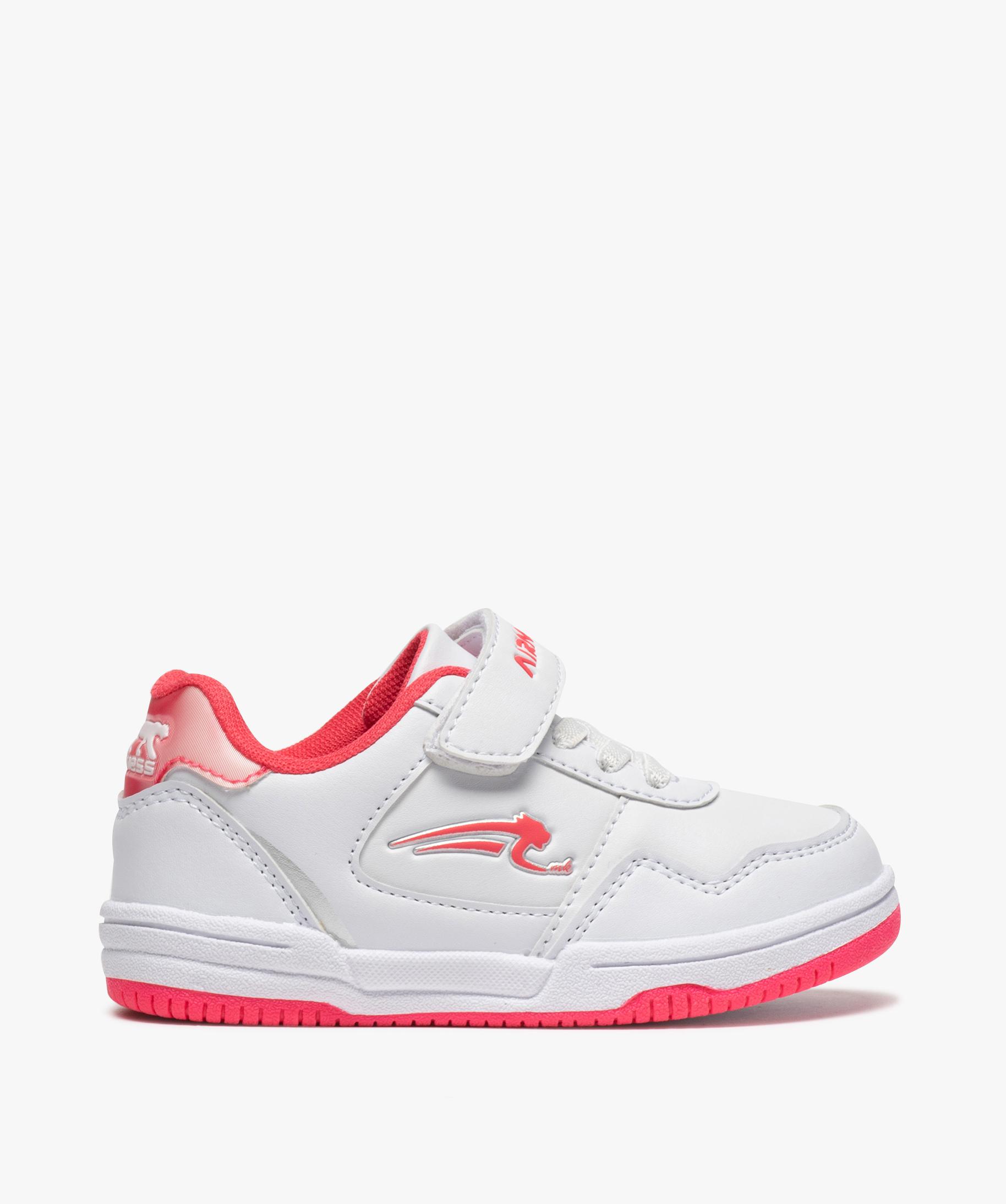 Baskets fille bicolores à lacets et scratch Airness blanc GEMO