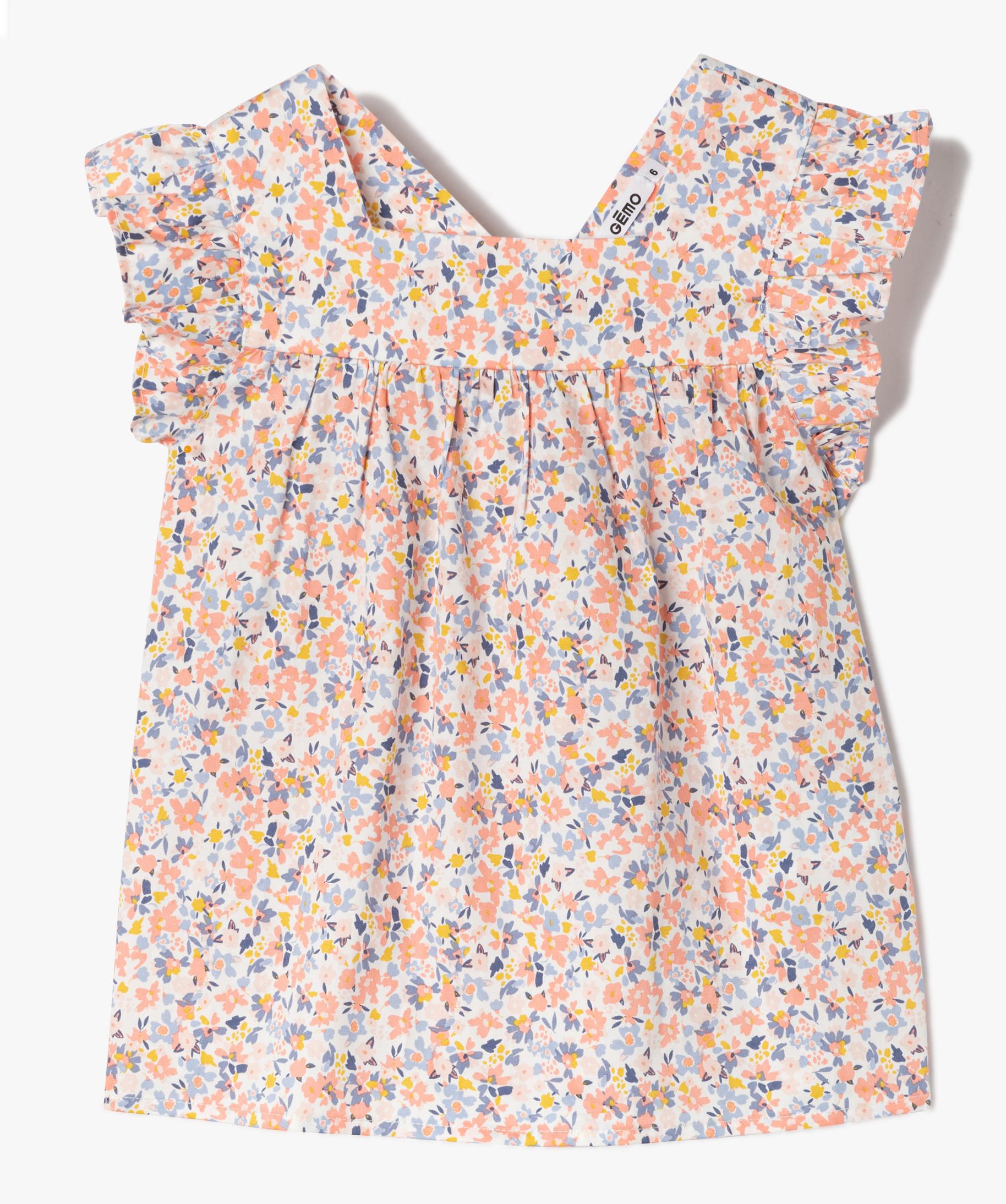 Blouse Fleurie ONLY Épaules Découvertes - Viscose Rouge Taille 38 (Occasion TB État)