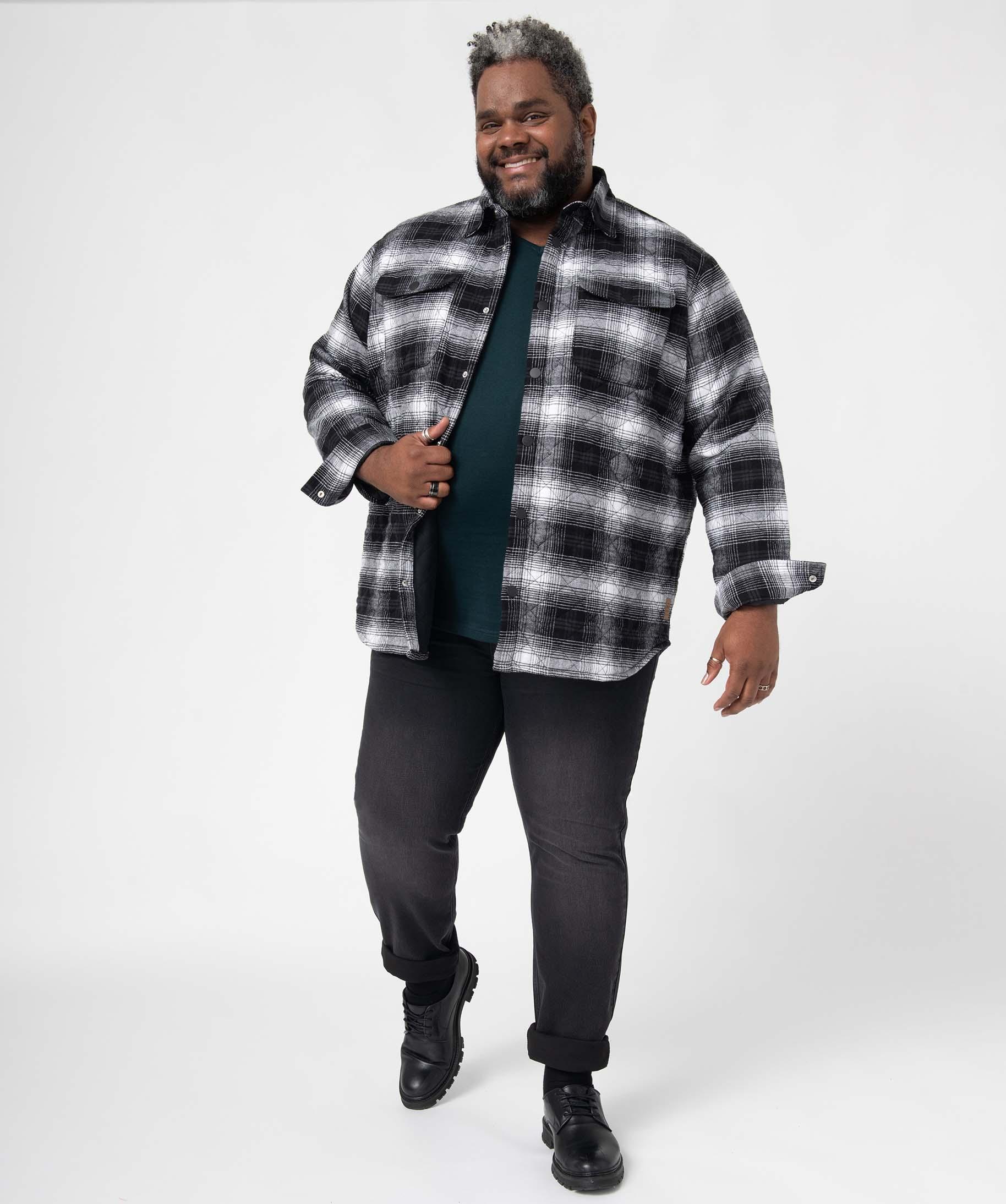 Chemise Homme à Carreaux Manches Longues - Surchemise Décontractée Grande Taille - Coton Léger été - Style Casual