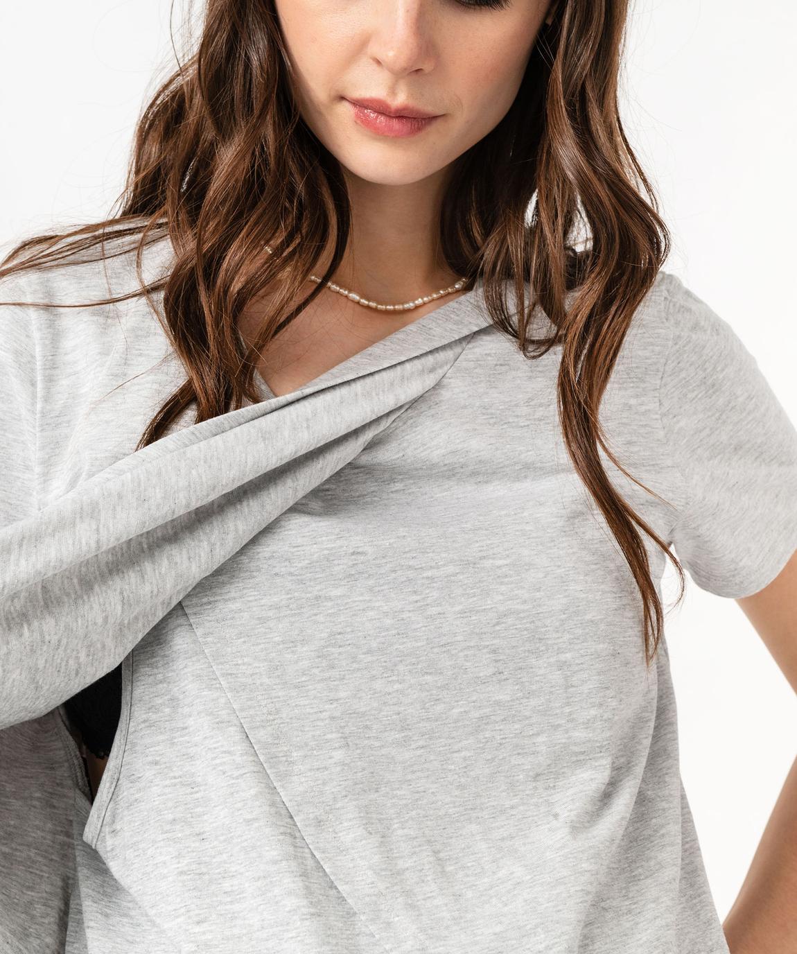 Smallshow Lot De 3 T-Shirts Allaitement Manches Courtes - Tops Maternité Confortables Et Pratiques