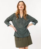 Haut Femme Imprimé Marguerite Noir Et Blanc Atmosphere By Primark - Taille 12, Manches Longues Boutonnées, Neuf Sans étiquette