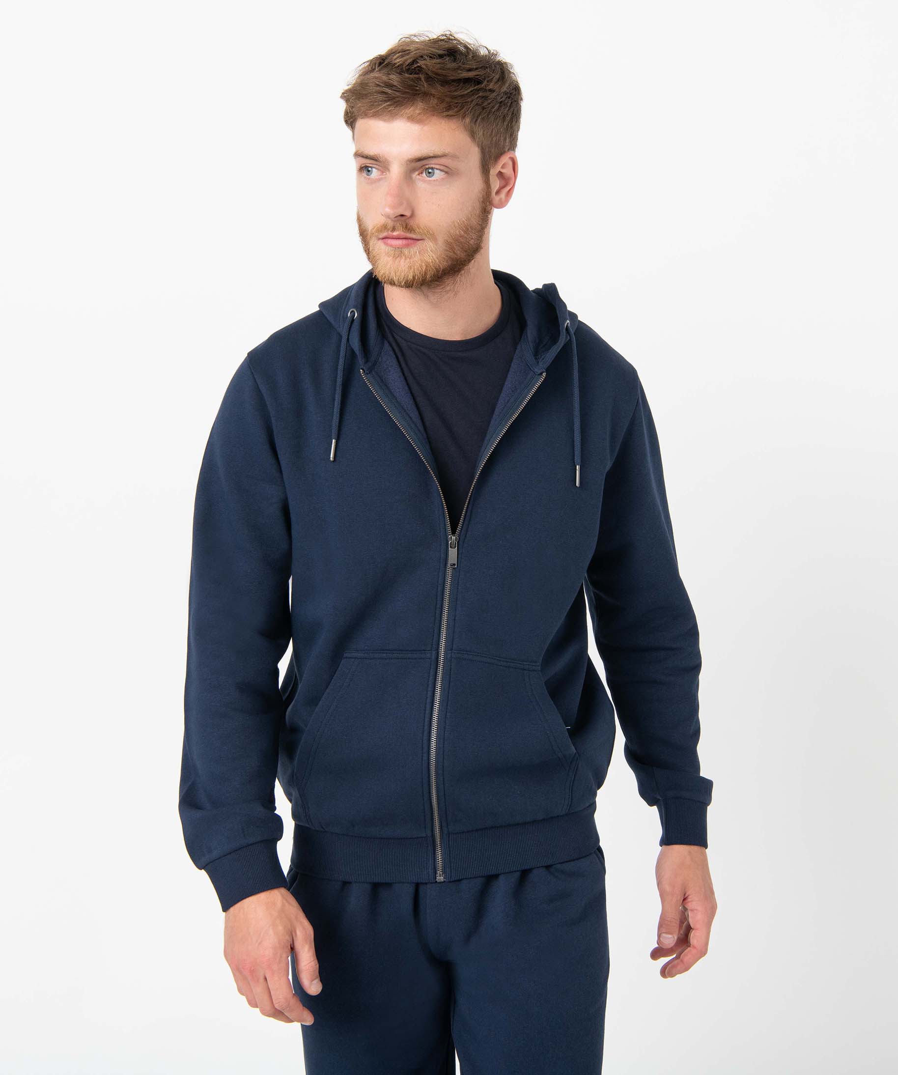 Sweat Zipp Capuche Homme Bleu GEMO