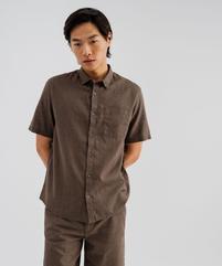 Chemise à manches courtes en lin et coton coupe regular homme vue1 - GEMO 4G HOMME - GEMO