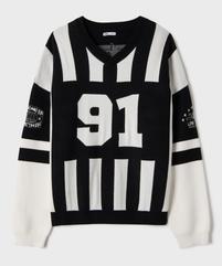 Pull imprimé à col v coupe oversize garçon vue1 - GEMO 4G GARCON - GEMO