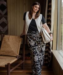 Pantalon fluide imprimé femme grande taille vue1 - GEMO 4G GT - GEMO