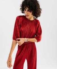 Tee-shirt manches 3/4 en maille plissée métallisée femme vue2 - GEMO(FEMME PAP) - GEMO