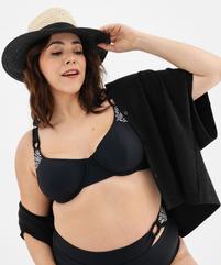 Haut de maillot de bain emboitant à motifs brodés femme grande taille vue1 - GEMO (PLAGE) - GEMO