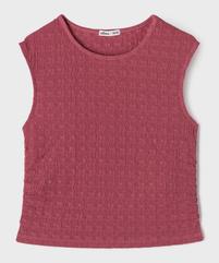 Tee-shirt sans manches texturé et cintré fille vue1 - GEMO (JUNIOR) - GEMO