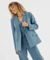 Veste blazer coupe droite fermeture un bouton femme vue1 - GEMO(FEMME PAP) - GEMO