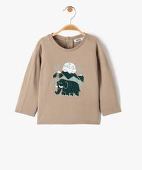 Tee-shirt bébé garçon à manches longues avec motif vue1 - GEMO(BEBE DEBT) - GEMO