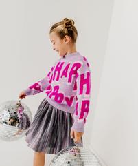 Pull en maille  avec inscriptions fille vue1 - GEMO (ENFANT) - GEMO