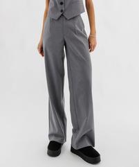 Pantalon large à taille haute et fines rayures brillantes femme vue1 - GEMO(FEMME PAP) - GEMO