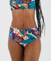 Bas de maillot de bain culotte taille haute fleurie femme vue1 - GEMO (PLAGE) - GEMO