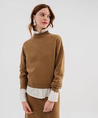 Pull à col montant coupe loose femme vue1 - GEMO 4G FEMME - GEMO