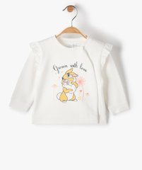 Sweat bébé fille à épaules volantés imprimé lapin - Disney vue1 - DISNEY DTR - GEMO