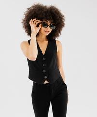 Gilet de costume 4 boutons femme vue1 - GEMO(FEMME PAP) - GEMO