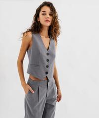 Gilet de costume sans manches à rayures femme vue1 - GEMO(FEMME PAP) - GEMO