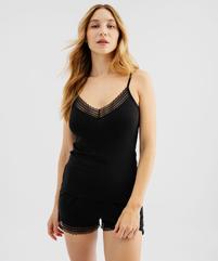 Haut de pyjama à fines bretelles et dentelle femme vue4 - GEMO 4G FEMME - GEMO