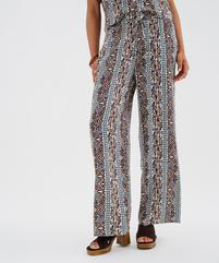 Pantalon large en viscose froissée femme vue1 - GEMO 4G FEMME - GEMO