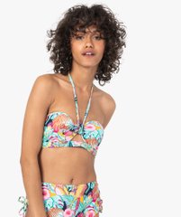 Haut de maillot de bain femme bandeau bretelles amovibles vue2 - GEMO 4G FEMME - GEMO