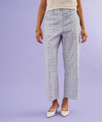 Pantalon en coton stretch fleuri coupe droite vue1 - GEMO(FEMME PAP) - GEMO