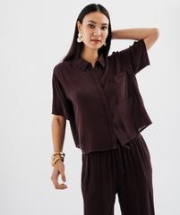 Chemise manches courtes coupe loose en viscose froissée et imprimée femme vue1 - GEMO 4G FEMME - GEMO