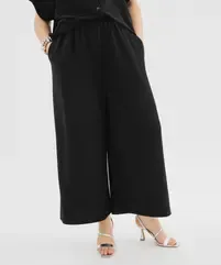 Pantalon large en maille souple et extensible pailleté femme grande taille vue1 - GEMO (G TAILLE) - GEMO