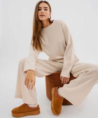 Pull à col rond uni coupe large femme vue1 - GEMO(FEMME PAP) - GEMO