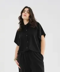 Chemise manches courtes pailletée coupe loose femme grande taille vue1 - GEMO (G TAILLE) - GEMO