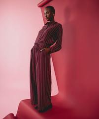 Pantalon fluide coupe large à rayures avec ceinture à nouer femme vue1 - GEMO 4G FEMME - GEMO