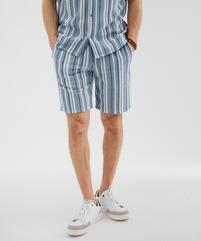 Bermuda rayé en textile de coton tissé homme vue1 - GEMO 4G HOMME - GEMO