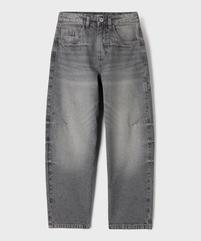 Jean barrel en denim délavé effet froissé garçon vue1 - GEMO 4G GARCON - GEMO