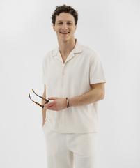 Chemise manches courtes à col cubain en maille piquée homme vue1 - GEMO 4G HOMME - GEMO