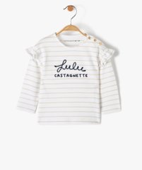 Tee-shirt bébé fille rayé à manches longues - LuluCastagnette vue1 - LULUCASTAGNETTE - GEMO