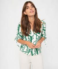 Chemise femme en matière texturée et imprimée avec manches 3/4 fantaisie vue1 - GEMO(FEMME PAP) - GEMO
