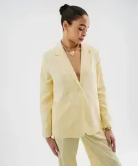 Blazer en viscose et lin femme vue1 - GEMO(FEMME PAP) - GEMO