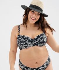 Haut de maillot de bain à motifs fleuris forme emboîtante femme grande taille vue1 - GEMO (PLAGE) - GEMO