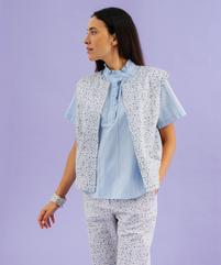 Veste sans manches ouverte fleurie femme vue1 - GEMO(FEMME PAP) - GEMO