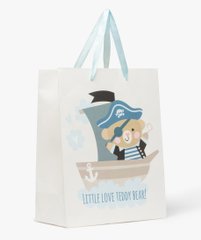 Pochette cadeau bébé avec motifs marin en papier recyclé vue1 - GEMO 4G BEBE - GEMO