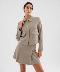 Veste courte à carreaux femme - LuluCastagnette vue1 - LULU CASTAGNETTE G4G D - GEMO